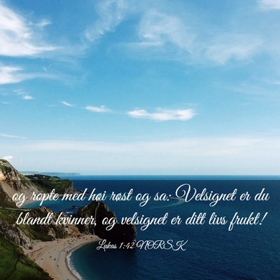 Picture 03 - Lukas 1:42 NORSK - og ropte med høi røst og sa: Velsignet er du - Bible Verse Picture