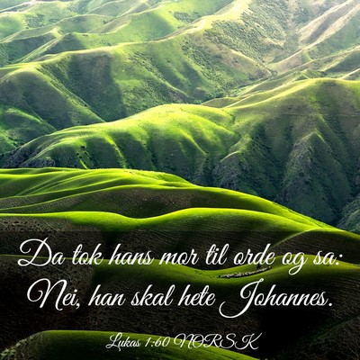 Picture 03 - Lukas 1:60 NORSK - Da tok hans mor til orde og sa: Nei, han skal - Bible Verse Picture