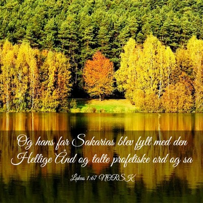 Picture 03 - Lukas 1:67 NORSK - Og hans far Sakarias blev fylt med den Hellige - Bible Verse Picture