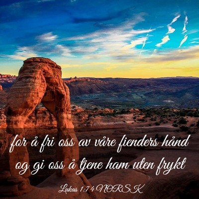 Picture 03 - Lukas 1:74 NORSK - for å fri oss av våre fienders hånd og gi oss - Bible Verse Picture
