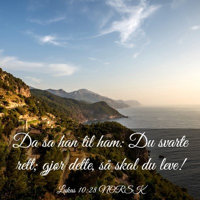 Picture 03 - Lukas 10:28 NORSK - Da sa han til ham: Du svarte rett; gjør dette, - Bible Verse Picture