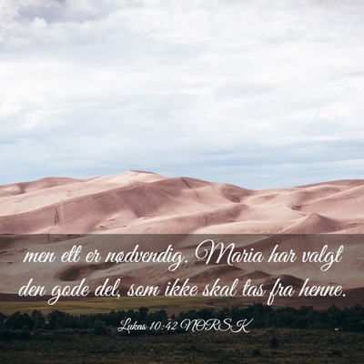 Picture 03 - Lukas 10:42 NORSK - men ett er nødvendig. Maria har valgt den gode - Bible Verse Picture