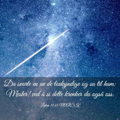 Picture 03 - Lukas 11:45 NORSK - Da svarte en av de lovkyndige og sa til ham: - Bible Verse Picture