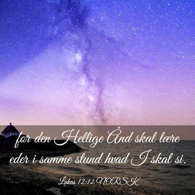 Picture 03 - Lukas 12:12 NORSK - for den Hellige Ånd skal lære eder i samme - Bible Verse Picture