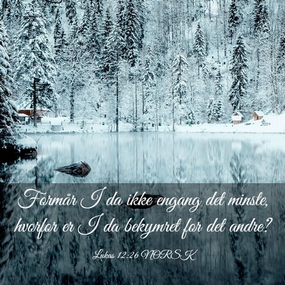 Picture 03 - Lukas 12:26 NORSK - Formår I da ikke engang det minste, hvorfor er I - Bible Verse Picture