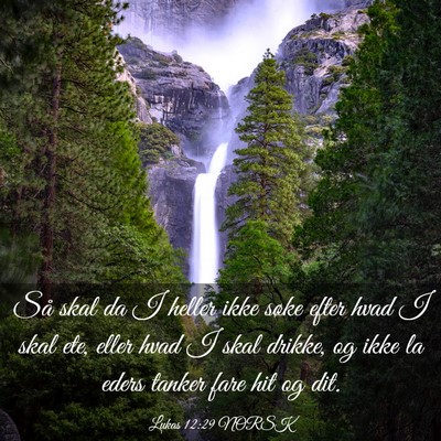 Picture 03 - Lukas 12:29 NORSK - Så skal da I heller ikke søke efter hvad I skal - Bible Verse Picture