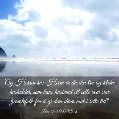 Picture 03 - Lukas 12:42 NORSK - Og Herren sa: Hvem er da den tro og kloke - Bible Verse Picture