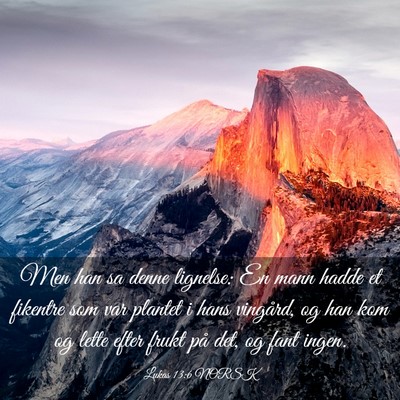 Picture 03 - Lukas 13:6 NORSK - Men han sa denne lignelse: En mann hadde et - Bible Verse Picture