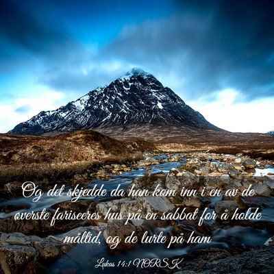 Picture 03 - Lukas 14:1 NORSK - Og det skjedde da han kom inn i en av de øverste - Bible Verse Picture