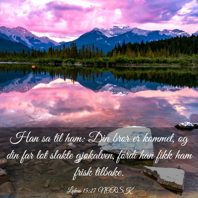 Picture 03 - Lukas 15:27 NORSK - Han sa til ham: Din bror er kommet, og din far - Bible Verse Picture