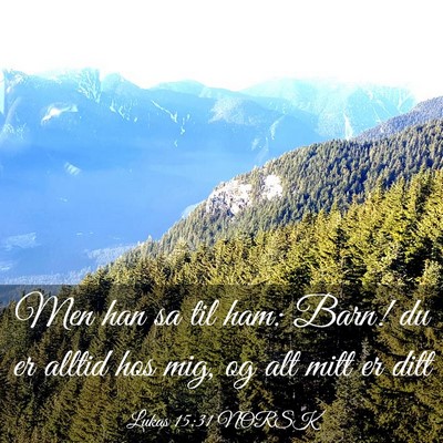 Picture 03 - Lukas 15:31 NORSK - Men han sa til ham: Barn! du er alltid hos mig, - Bible Verse Picture