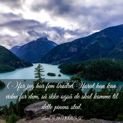 Picture 03 - Lukas 16:28 NORSK - (-)for jeg har fem brødre(-)forat han kan vidne - Bible Verse Picture