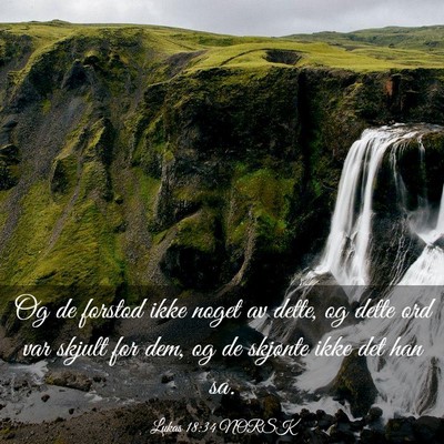 Picture 03 - Lukas 18:34 NORSK - Og de forstod ikke noget av dette, og dette ord - Bible Verse Picture