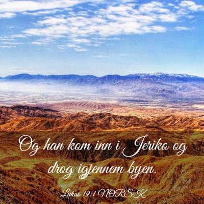 Picture 03 - Lukas 19:1 NORSK - Og han kom inn i Jeriko og drog igjennem - Bible Verse Picture