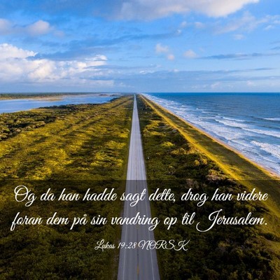 Picture 03 - Lukas 19:28 NORSK - Og da han hadde sagt dette, drog han videre foran - Bible Verse Picture