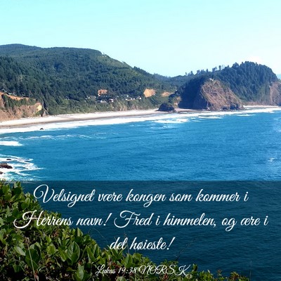 Picture 03 - Lukas 19:38 NORSK - Velsignet være kongen som kommer i Herrens navn! - Bible Verse Picture