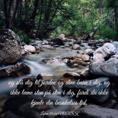 Picture 03 - Lukas 19:44 NORSK - og slå dig til jorden og dine barn i dig, og - Bible Verse Picture