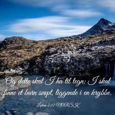 Picture 03 - Lukas 2:12 NORSK - Og dette skal I ha til tegn: I skal finne et barn - Bible Verse Picture