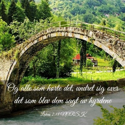 Picture 03 - Lukas 2:18 NORSK - Og alle som hørte det, undret sig over det som - Bible Verse Picture