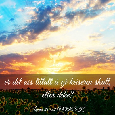 Picture 03 - Lukas 20:22 NORSK - er det oss tillatt å gi keiseren skatt, eller - Bible Verse Picture