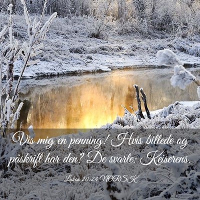 Picture 03 - Lukas 20:24 NORSK - Vis mig en penning! Hvis billede og påskrift har - Bible Verse Picture