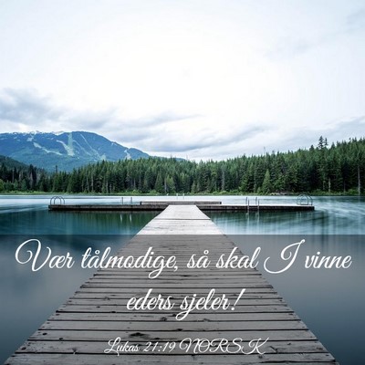 Picture 03 - Lukas 21:19 NORSK - Vær tålmodige, så skal I vinne eders - Bible Verse Picture
