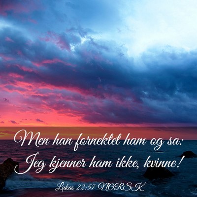 Picture 03 - Lukas 22:57 NORSK - Men han fornektet ham og sa: Jeg kjenner ham - Bible Verse Picture