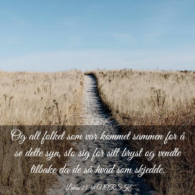 Picture 03 - Lukas 23:48 NORSK - Og alt folket som var kommet sammen for å se - Bible Verse Picture