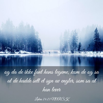 Picture 03 - Lukas 24:23 NORSK - og da de ikke fant hans legeme, kom de og sa at - Bible Verse Picture