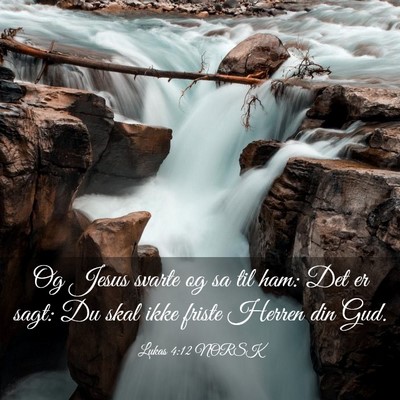 Picture 03 - Lukas 4:12 NORSK - Og Jesus svarte og sa til ham: Det er sagt: Du - Bible Verse Picture