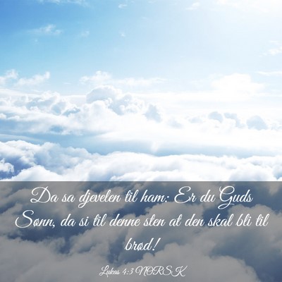 Picture 03 - Lukas 4:3 NORSK - Da sa djevelen til ham: Er du Guds Sønn, da si - Bible Verse Picture
