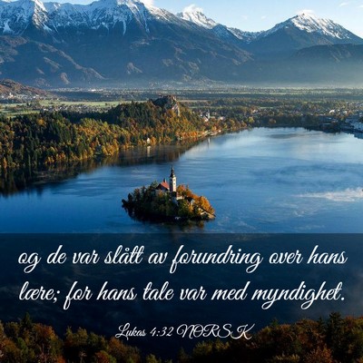 Picture 03 - Lukas 4:32 NORSK - og de var slått av forundring over hans lære; - Bible Verse Picture