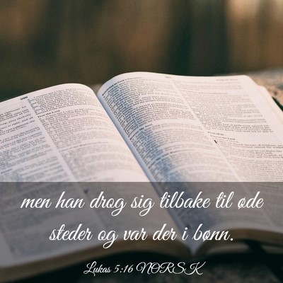 Picture 03 - Lukas 5:16 NORSK - men han drog sig tilbake til øde steder og var - Bible Verse Picture