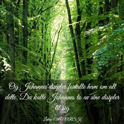 Picture 03 - Lukas 7:18 NORSK - Og Johannes'disipler fortalte ham om alt dette. - Bible Verse Picture