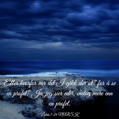 Picture 03 - Lukas 7:26 NORSK - Eller hvorfor var det I gikk der ut? for å se en - Bible Verse Picture