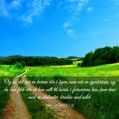 Picture 03 - Lukas 7:37 NORSK - Og se, det var en kvinne der i byen, som var en - Bible Verse Picture