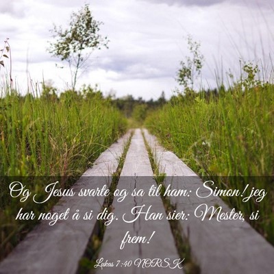 Picture 03 - Lukas 7:40 NORSK - Og Jesus svarte og sa til ham: Simon! jeg har - Bible Verse Picture