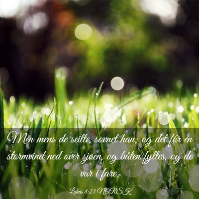 Picture 03 - Lukas 8:23 NORSK - Men mens de seilte, sovnet han; og det fór en - Bible Verse Picture