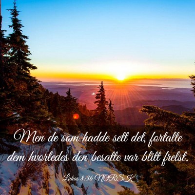 Picture 03 - Lukas 8:36 NORSK - Men de som hadde sett det, fortalte dem hvorledes - Bible Verse Picture