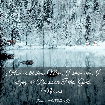 Picture 03 - Lukas 9:20 NORSK - Han sa til dem: Men I, hvem sier I at jeg er? Da - Bible Verse Picture
