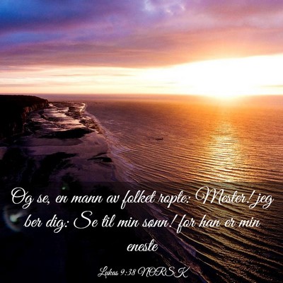 Picture 03 - Lukas 9:38 NORSK - Og se, en mann av folket ropte: Mester! jeg ber - Bible Verse Picture