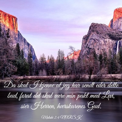 Picture 03 - Malaki 2:4 NORSK - Da skal I kjenne at jeg har sendt eder dette bud, - Bible Verse Picture