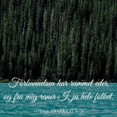 Picture 03 - Malaki 3:9 NORSK - Forbannelsen har rammet eder, og fra mig raner I, - Bible Verse Picture
