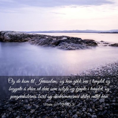 Picture 03 - Markus 11:15 NORSK - Og de kom til Jerusalem; og han gikk inn i - Bible Verse Picture