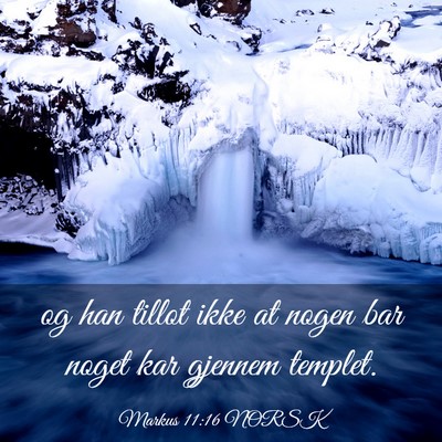 Picture 03 - Markus 11:16 NORSK - og han tillot ikke at nogen bar noget kar gjennem - Bible Verse Picture