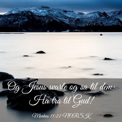Picture 03 - Markus 11:22 NORSK - Og Jesus svarte og sa til dem: Ha tro til - Bible Verse Picture
