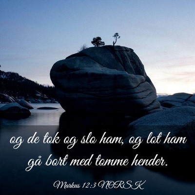 Picture 03 - Markus 12:3 NORSK - og de tok og slo ham, og lot ham gå bort med - Bible Verse Picture