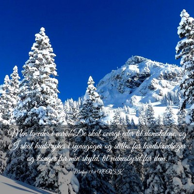 Picture 03 - Markus 13:9 NORSK - Men ta eder i vare! De skal overgi eder til - Bible Verse Picture