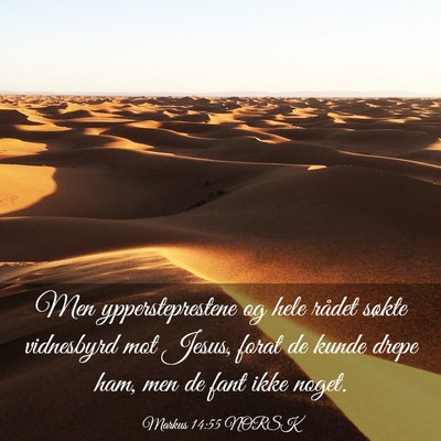 Picture 03 - Markus 14:55 NORSK - Men yppersteprestene og hele rådet søkte - Bible Verse Picture