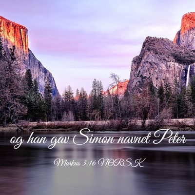 Picture 03 - Markus 3:16 NORSK - og han gav Simon navnet - Bible Verse Picture
